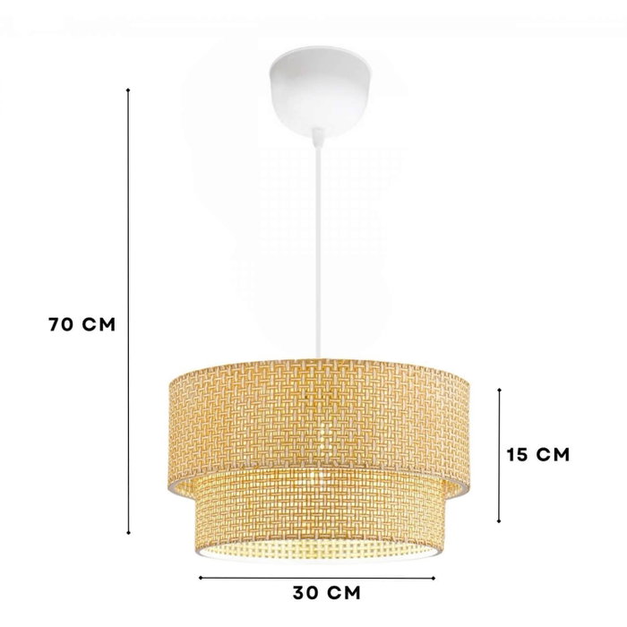 Opviq Lámpara de araña Beige y Blanco con altura ajustable